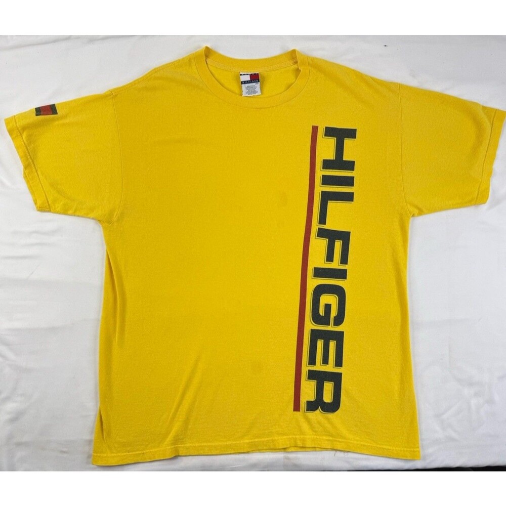Tommy Hilfiger Tshirt Size Large Yellow Short Sleeves